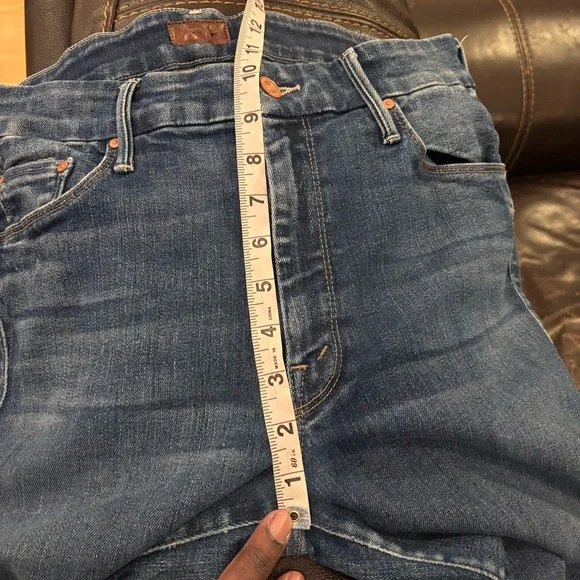 MOTHER The Looker Two Step Ankle Fray Jeans Skunk at the Tea Party sz 30 HEMMED - Picture 14 of 16